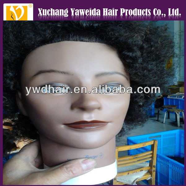 100%人毛卸売トップqualityafroトレーニングマネキンヘッドアフリカアメリカマネキンヘッド用ヘア学校仕入れ・メーカー・工場