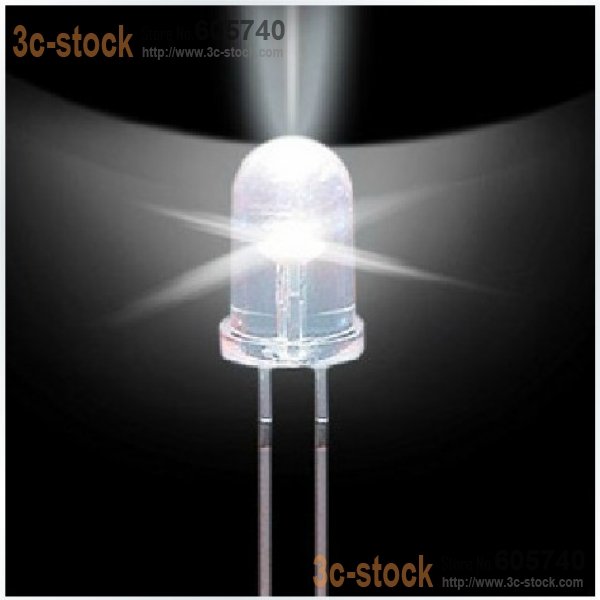 Белые шарики 5мм светодиод белого света белого светоизлучающих диодов F5 DI