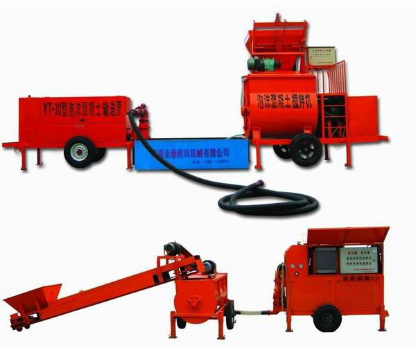 Foam concrete block machine