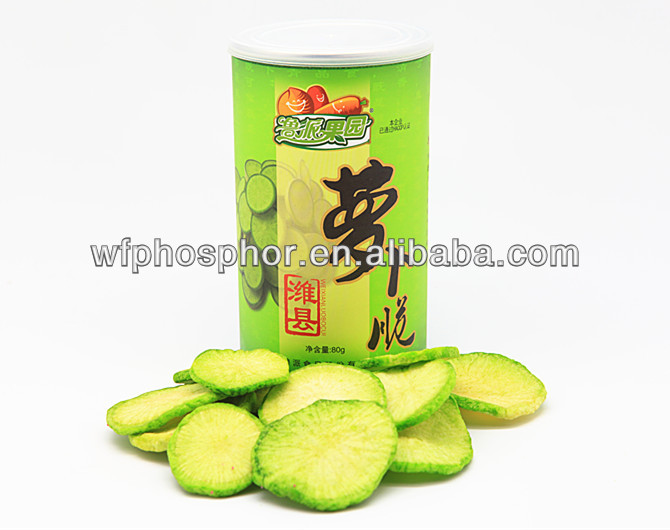 Vacuum Fried dried green turnip chips crispy snack,China Lupai price