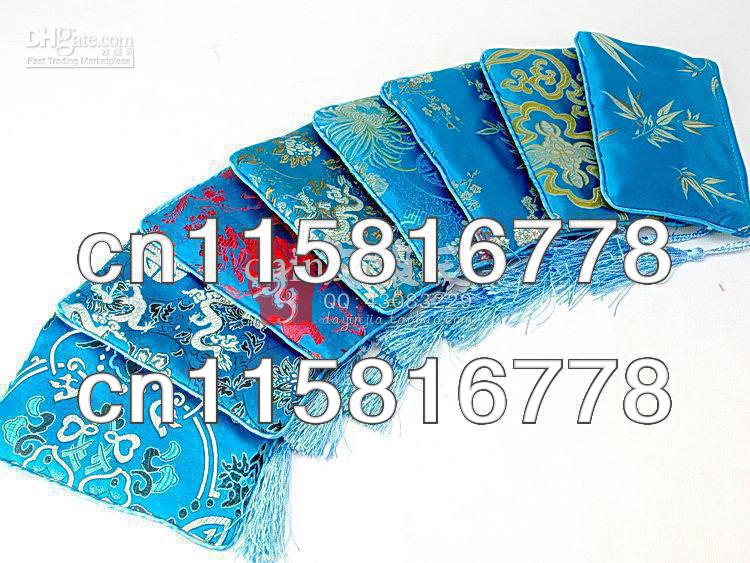 Best iphone Cover Universal Cell Phone Pouch Silk Tassel Zipper Storage Bag 10pcs/lot mix color Free