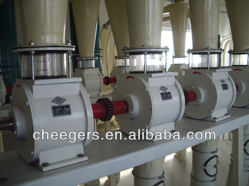Rotary airlock for grain production line