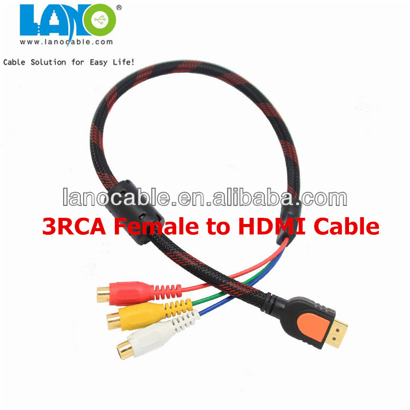 Haute qualité convertisseur HDMI mâle vers 3 RCA femelle Câble AV Audio  Vidéo - Chine Câble HDMI, câble RCA
