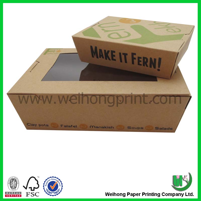 熱い販売リサイクル茶色のクラフト紙食品ボックス仕入れ・メーカー・工場