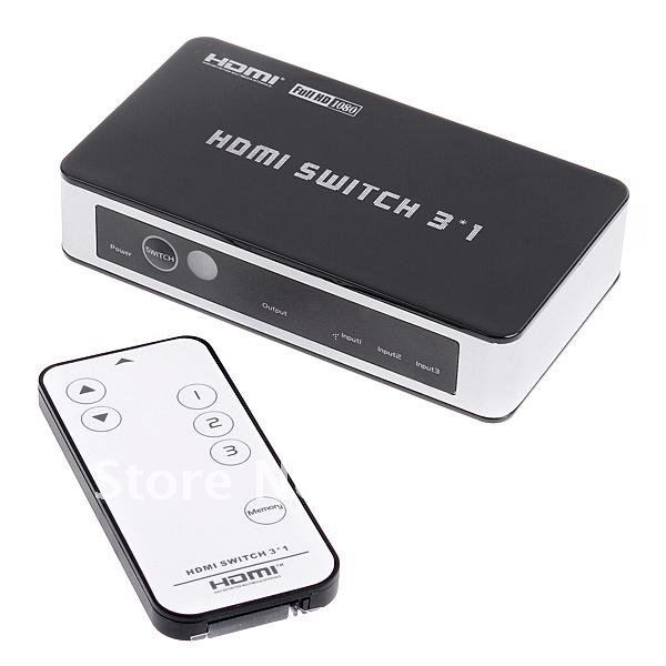 Free shipping NEW Mini Splitter 3 Port 1080P Video HDMI Switch Switcher HDMI Splitter box