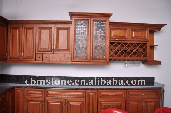 Estilo americano cara enmarcada de madera de cerezo mueble cocina ...