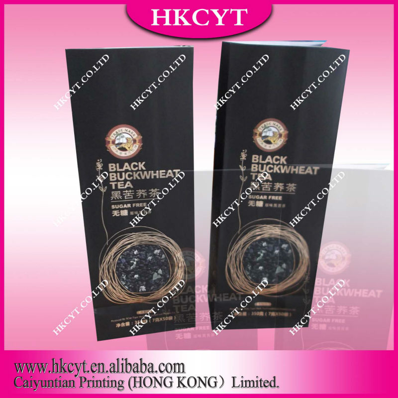 Custom printed side gusset tea bag/plastic packing aluminum foil bag