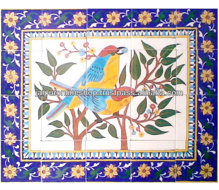 handmade miniature painting tile set