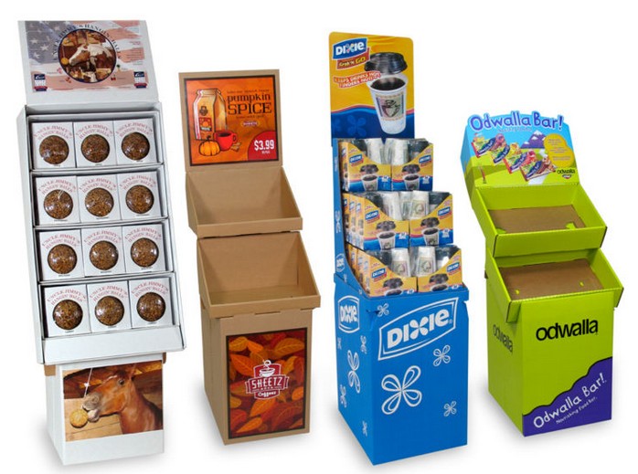 Supermarket chewing gum retail corrugated counter display