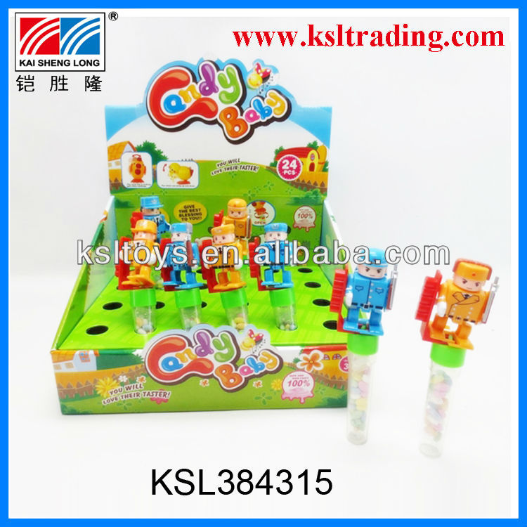 24PCS plastic wind up animal candy toy for children