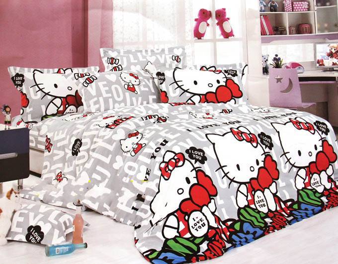 Luxury Brand Hello Kitty bedding sets queen size 4pcs Princess ...