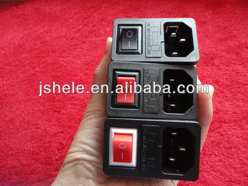 10a250viec320c143ピンヒューズ付き電源ソケットコネクタwロッカースイッチ問屋・仕入れ・卸・卸売り