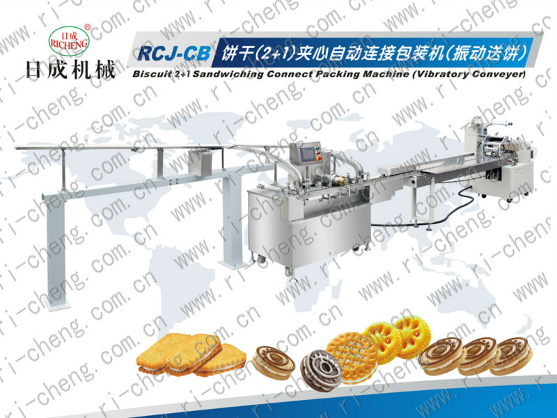 Biscuit cracker cookies sandwiching creaming and packing machine RCJ-CB