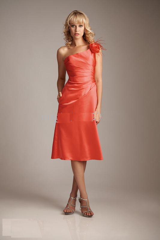 One-shouler 2012 Sexy Sheath Satin Flower Ruffle Red 1226 Cocktail Dress Party Bridesmaid Dresses One-shouler 2012 Sexy Sheath Satin Flower Ruffle Red 1226 Cocktail Dress Party Bridesmaid Dresses