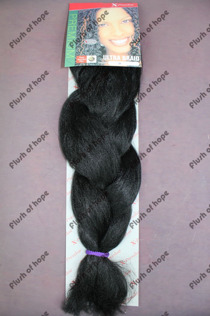 Free Shipping X-pression ULTRA BRAID High Temperature Fiber Synthetic Hair Extension Braid Fringe Hair Braid 52inch 120gram