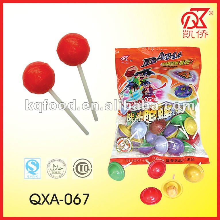 5g Colorful Rotating Top Fruit Lollipop Toys
