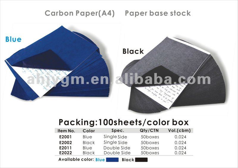 シングル/ダブルサイズの紙ベースストック青高品質のカーボン紙問屋・仕入れ・卸・卸売り