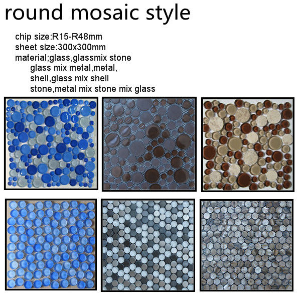 Blue Crystal Glass Mosaic Tiles Round Tile Round Glass 1 Jpg