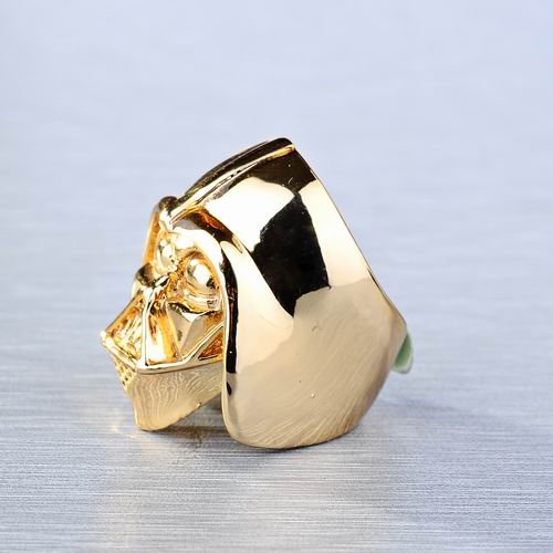 6PCS Skull Ring Jewelry,Wholesale Amazing 24K Gold Plated Star Wars Darth Vader Face Head Mask Helmet Ring Size 7 8 9 .R00113