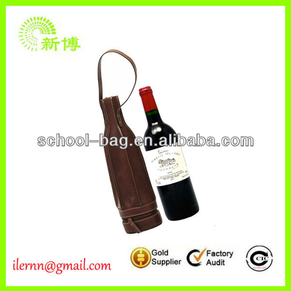Portable neoprene red wine bottle cooler with strip