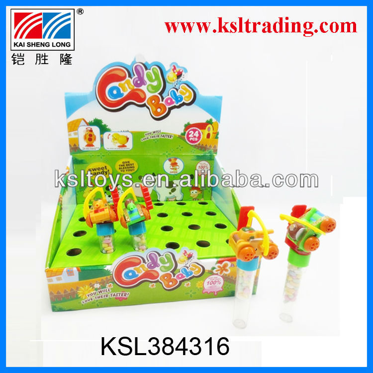 24PCS plastic wind up animal candy toy for children