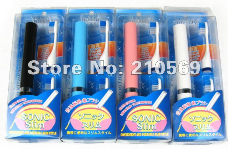 2012 new Free shipping Sonic Electric Toothbrush Tooth Massager Clean Cleaner with 3 Brush Heads red/white/Black/pink#17