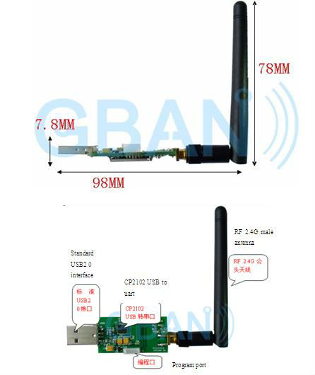 Zigbee無線2.4gデータには、 usbデバイスにrfti仕入れ・メーカー・工場