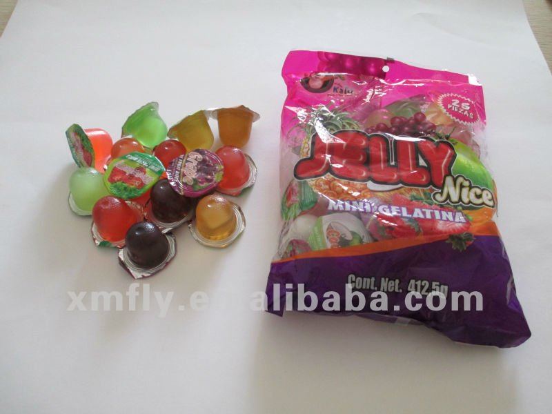 Mini fruit jelly cup in bag packing