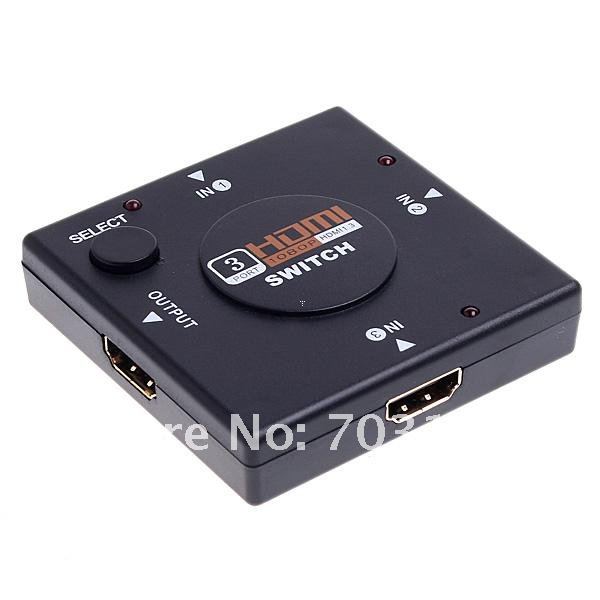 1PC 3 Port HDMI Splitter Video Switcher For 1080P HDTV DVD Free shipping