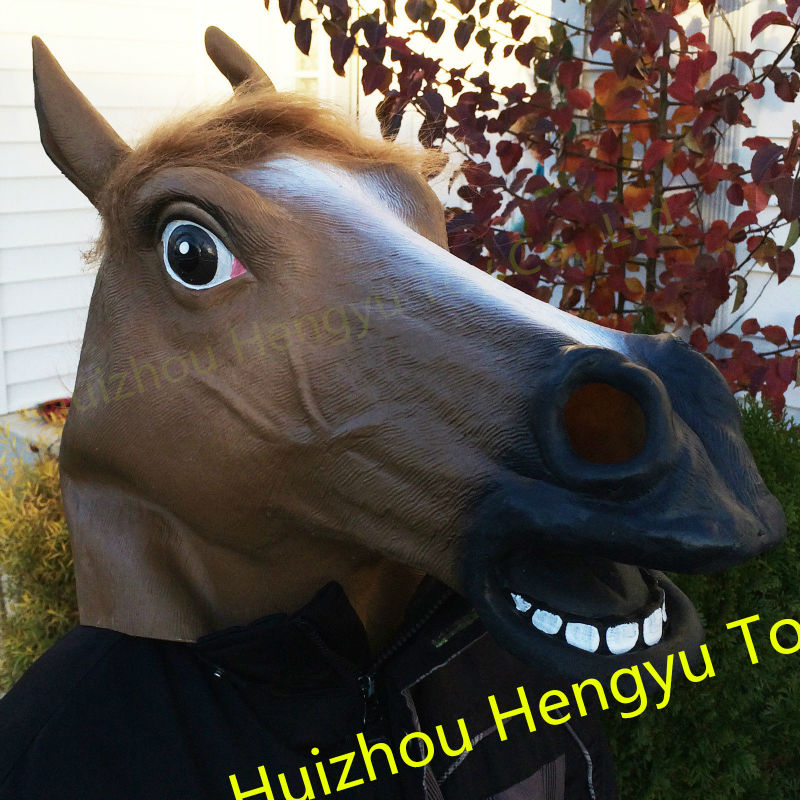 恵州教育おもちゃデラックス品質ラテックス茶色の馬の当事者のマスク問屋・仕入れ・卸・卸売り
