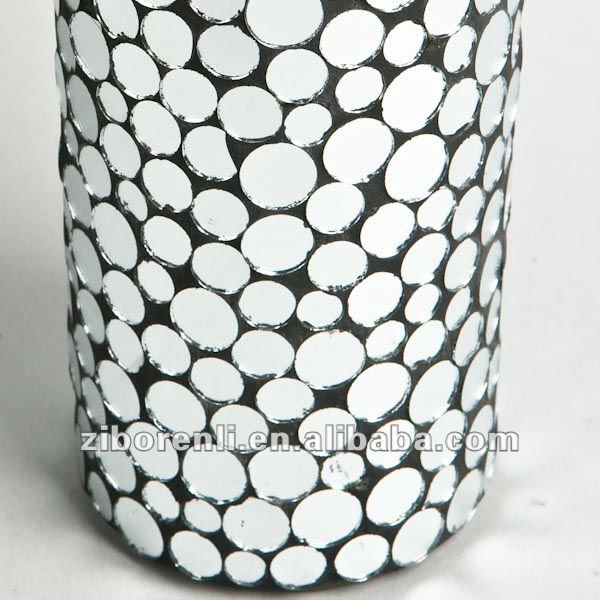ミラーモザイクガラスクラフトシルバー手作り安いシリンダー花瓶中国製仕入れ・メーカー・工場