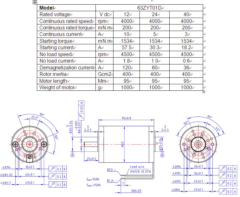 od63mm高トルクの永久磁石のdcモータブラシ付き12v、 24v、 36v、 40v、 48v、 定格電力50w、 75w、 100w、 125ワット、 200w、 250w、 500w問屋・仕入れ・卸・卸売り