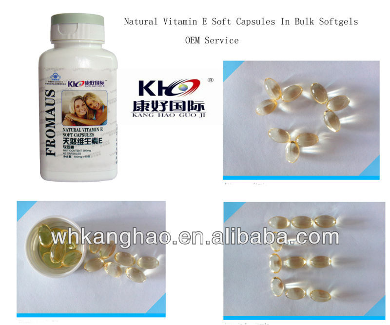 Anti-cancer Natural Vitamin E Softgels in Bulk OEM