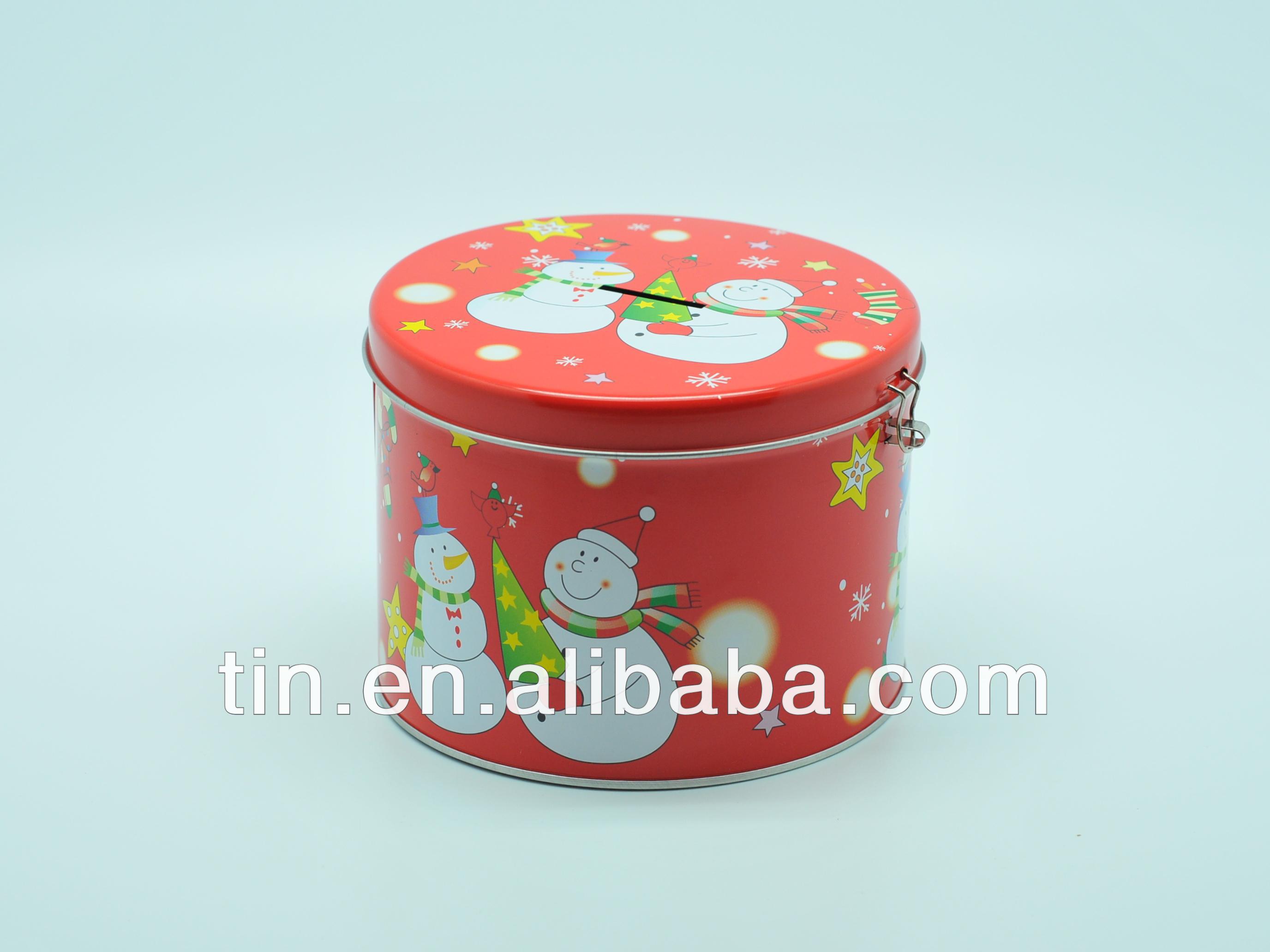クリスマススタイルマネーブリキの箱ロック問屋・仕入れ・卸・卸売り