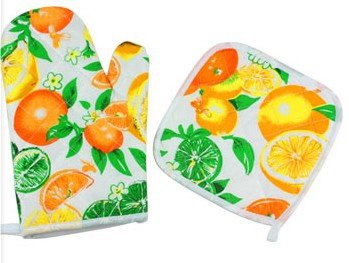 2014年熱い販売の赤の色のオーブングローブミットdishtowel鍋つかみや昇進のための印刷されたキッチンセット問屋・仕入れ・卸・卸売り