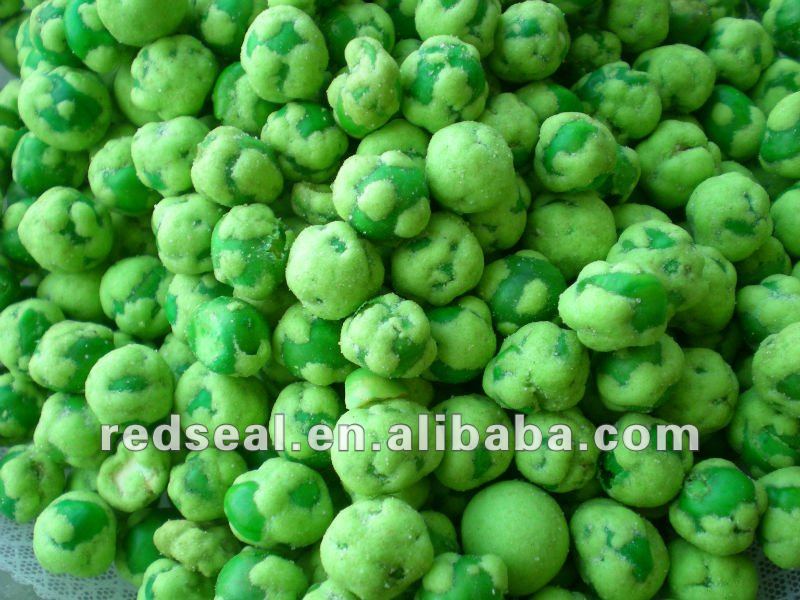 Kosher wasabi flavor coated green peas