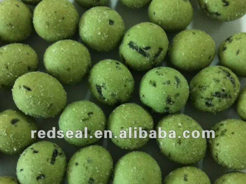 Kosher wasabi flavor coated green peas