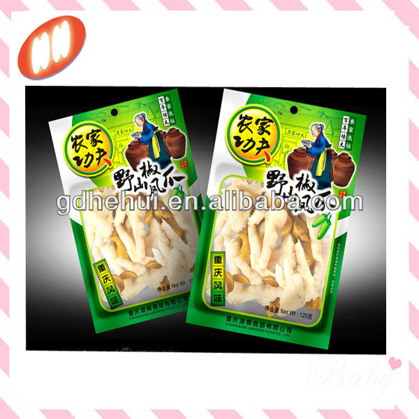 customized tear notch chicken feet packaging plastic bags