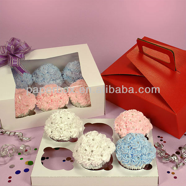 printed cupcake box with paper insert