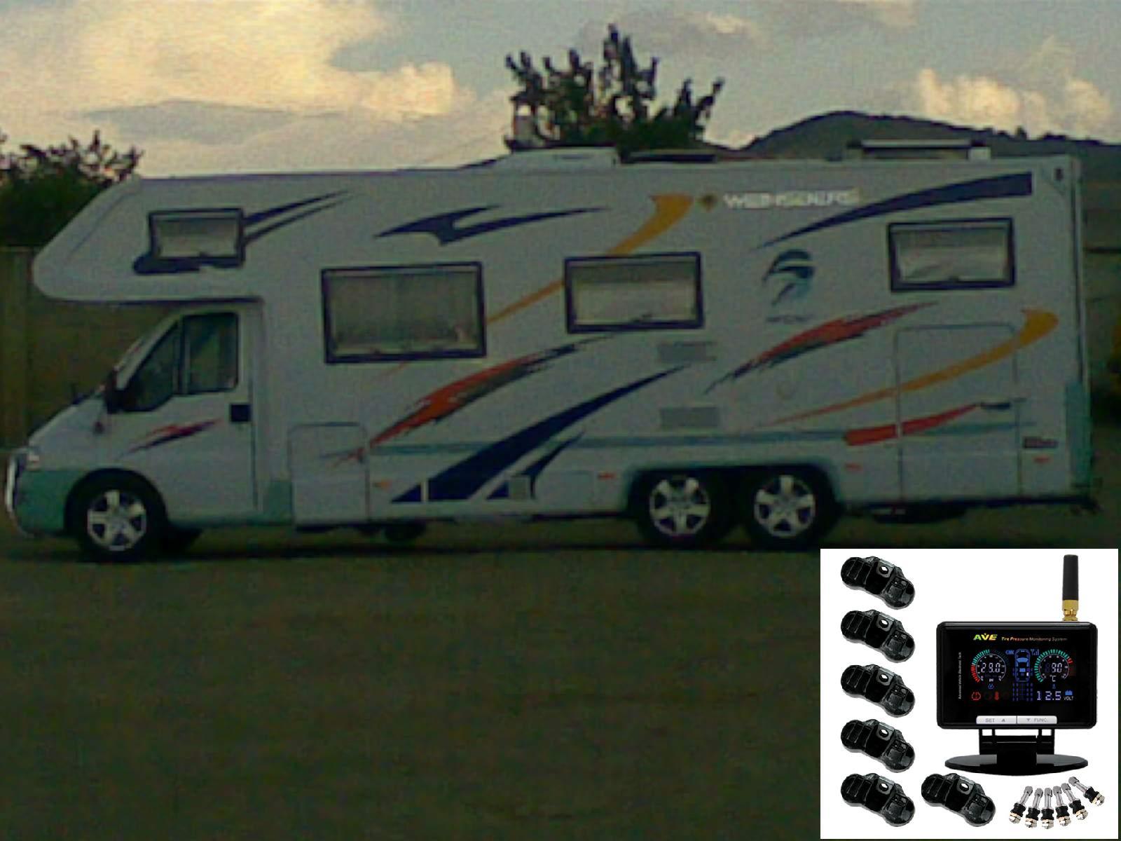 Tpms: aveのカラーlcd用tpmscar+trailer/モーターホーム/キャンピングカー/4x4/ave-t1008pタイヤ空気圧モニタリングシステム問屋・仕入れ・卸・卸売り