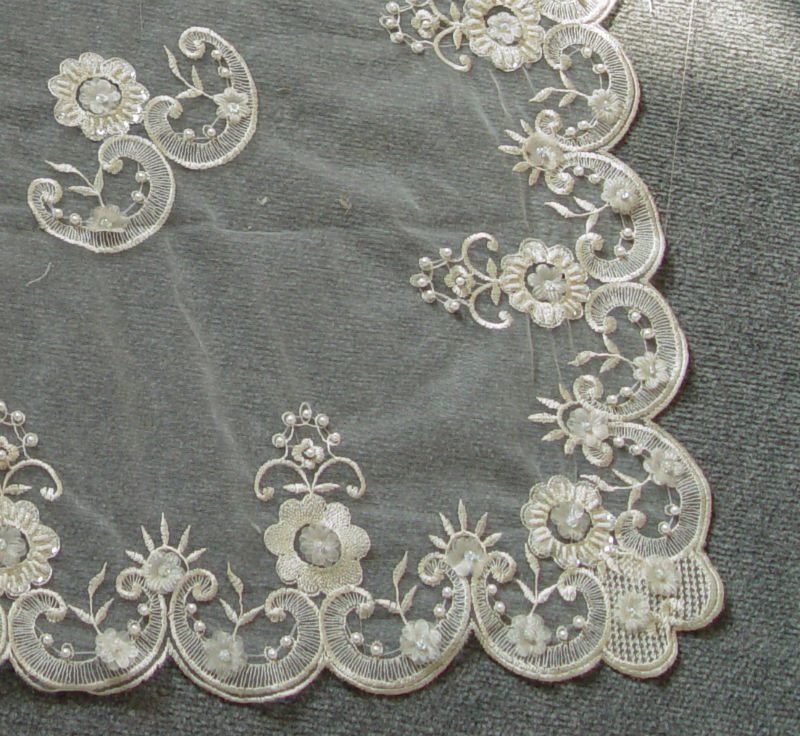 hand made polyester net mesh bead white wedding table. 1)size:36*36 inch