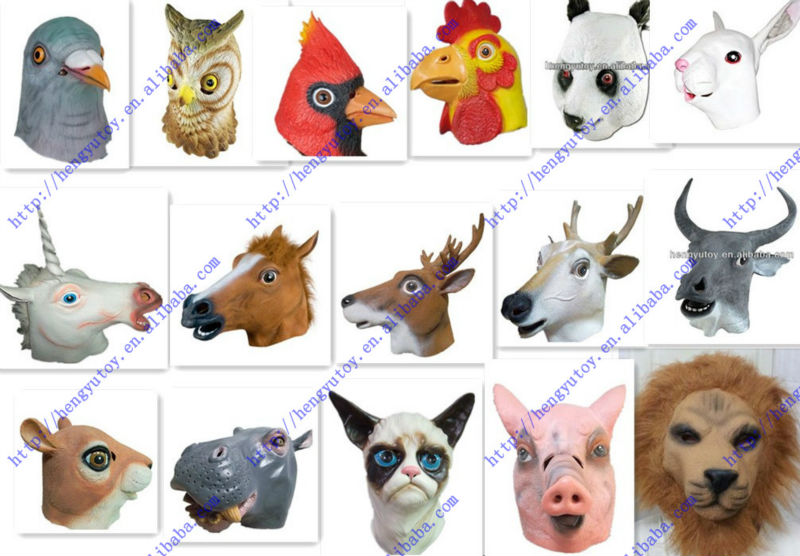 鳩ハロウィーンパーティーのために様々な動物のマスクラテックスマスク問屋・仕入れ・卸・卸売り