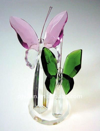 エレガントな水晶結婚祝い好意のギフト工芸品・ピンクの蝶問屋・仕入れ・卸・卸売り