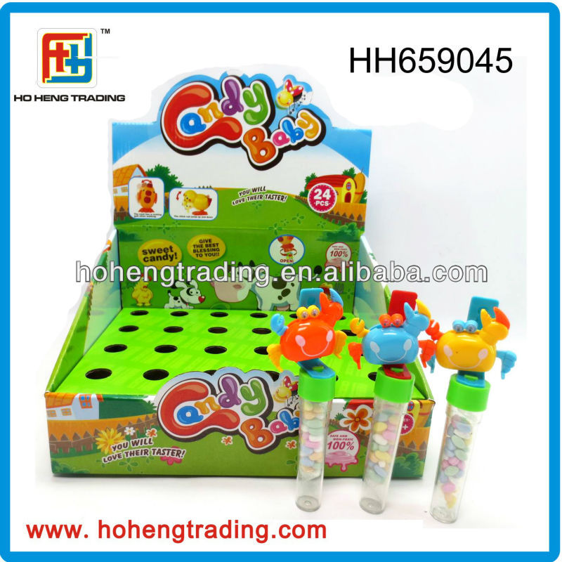 Wind up small toys wind up crab candy tube