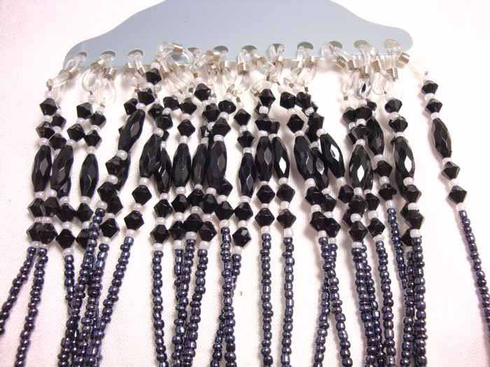Black & Pearl Beaded Glasses Chain Strap Cord Holder-in Accessories from