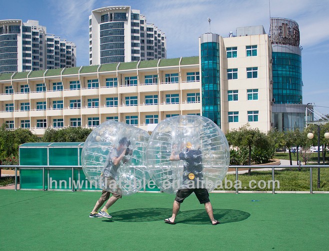 pvc or tpu custom human inflatable bubble ball for football