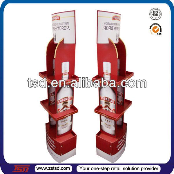 TSD-W193 Factory custom high quality red wine pop floor standing store display racks