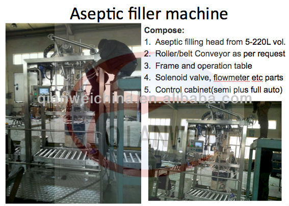 coconut water aseptic filling machine in drum