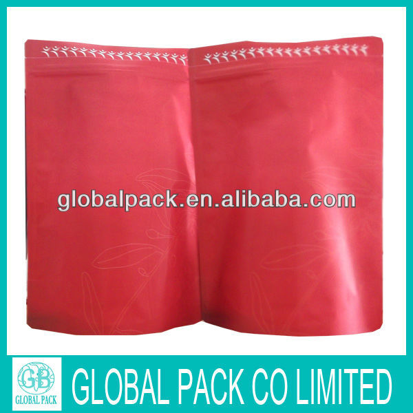 Biodegrable custom paper bag for tea/stand up tea bag/tea packaging bag with ziplock
