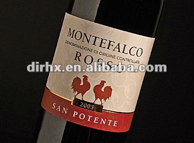 high quality adhensive paper wine label for red wine